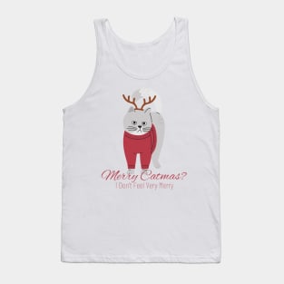 Merry Catmas Christmas Cat Tank Top